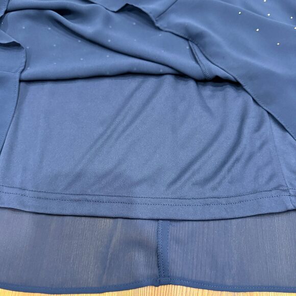NWT DR2 by Daniel Rainn Navy Rhinestone Midi/Maxi Skirt Size Small - Picture 7 of 11